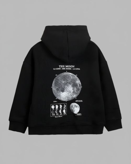 The Moon printed hoodie Black