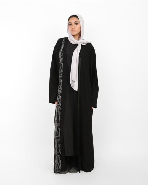 Elegant Black Statement Abaya