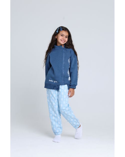 boho High Collar Pajamas Set