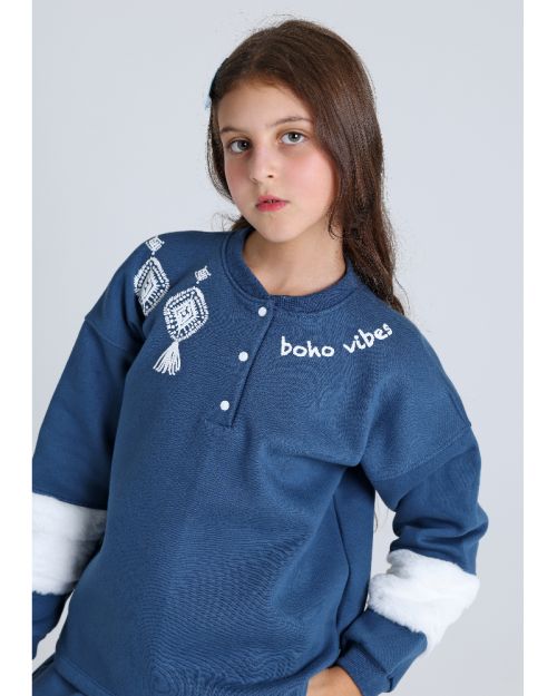 بيجامة مطبوعة بأكمام طويلة للبنات من جونيور