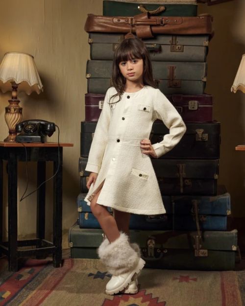 Classic Winter Elegance Girls Dress
