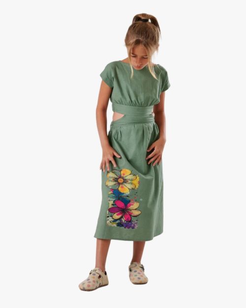 sage-green-floral-cutout-girls-midi-dress