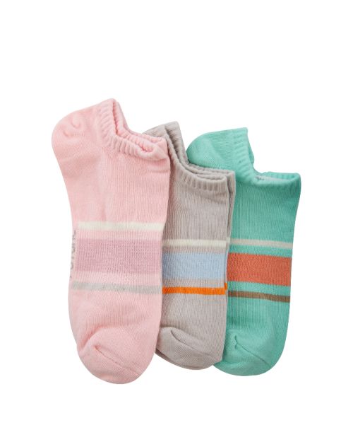 عبوة من 3 جوارب قصيرة سادة متعددة الألوان