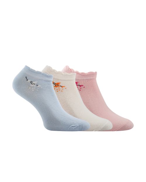 A Pack Of 3 Pieces Plain Ankle Socks , MultiColoure 