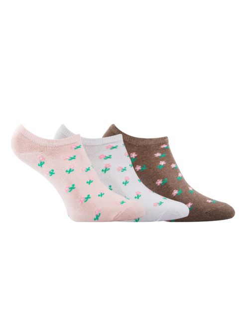 A Pack Of 3 Pieces Plain LowCut Socks , MultiColoure 