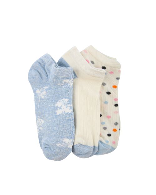 A Pack Of 3 Pieces Plain LowCut Socks , MultiColoure 