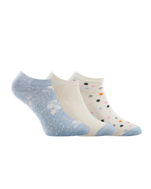 A Pack Of 3 Pieces Plain LowCut Socks , MultiColoure 