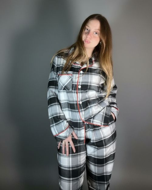 Classic plaid pajama set. 