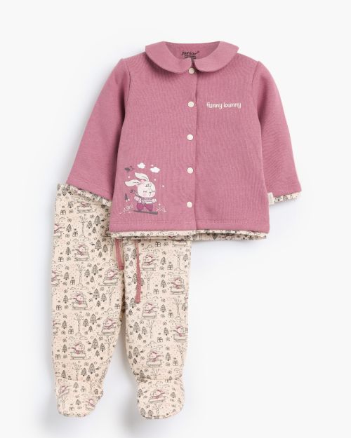 Funny Bunny Rouned Printed Set