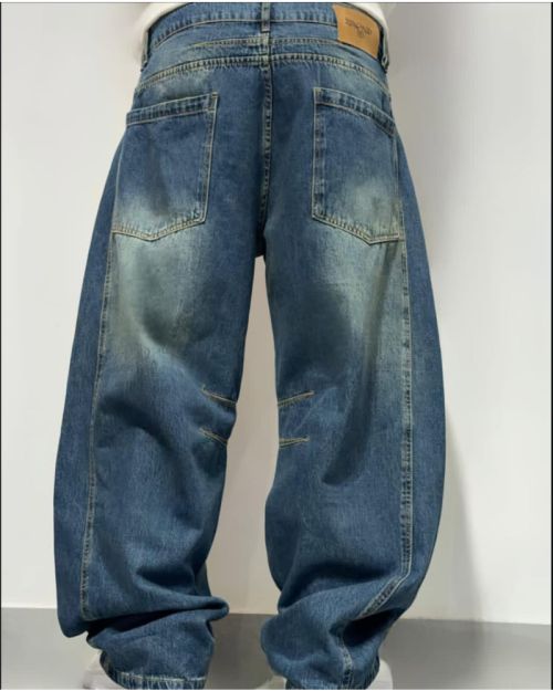Blue Washed Baggy Jeans