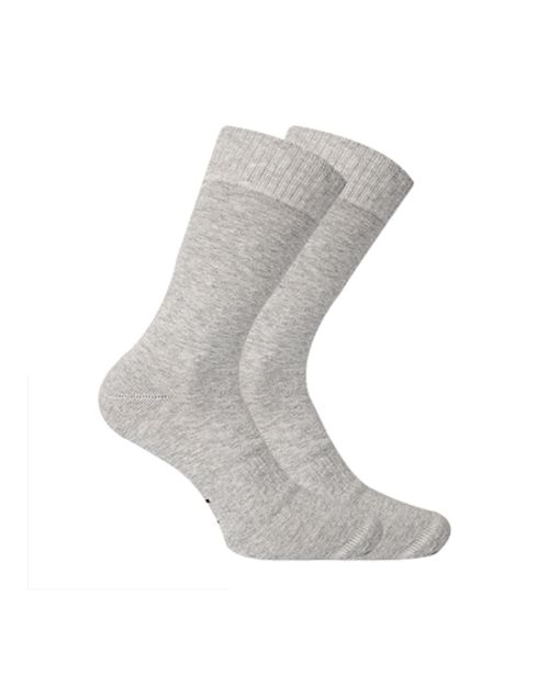 Long Plain Socks Liner Heel And Toe Grey For Men