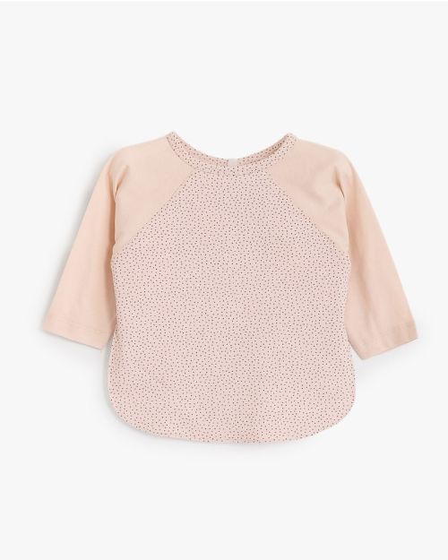 Dainty Polka Dot Raglan Sleeve Baby Bib