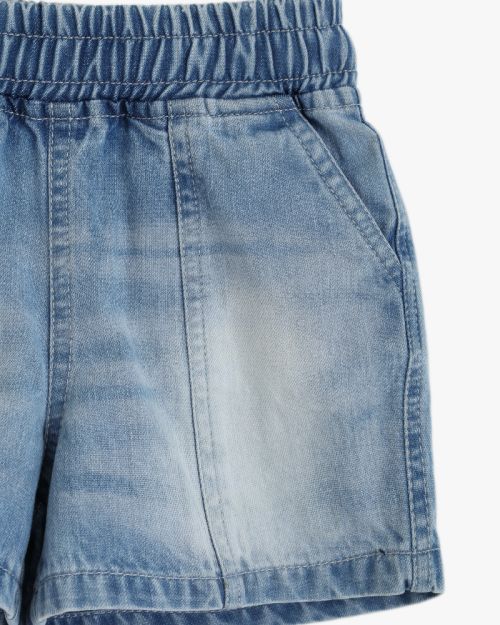 Kids Denim Pull-On Shorts with Elastic Waistband