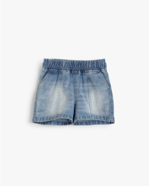 Kids Denim Pull-On Shorts with Elastic Waistband