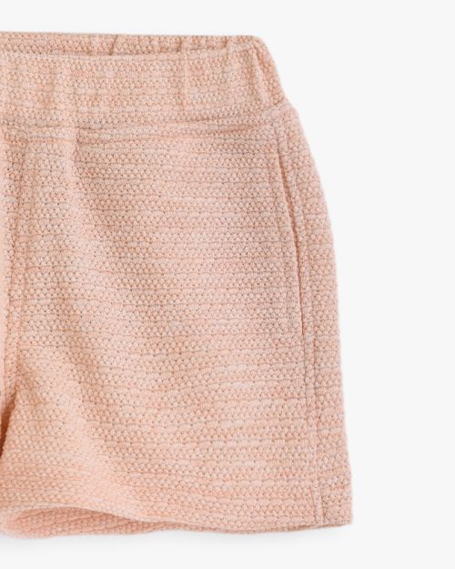 Baby Girls Pink Textured Knit Shorts 1