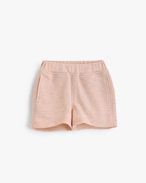 Baby Girls Pink Textured Knit Shorts 1