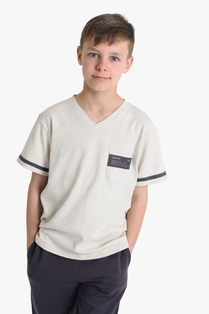 Boys V-Neck T-Shirt and Jogger Pants Set 1