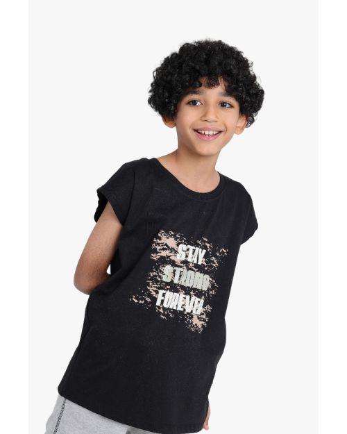 Boys Stay Strong Forever Graphic Print T-Shirt 1