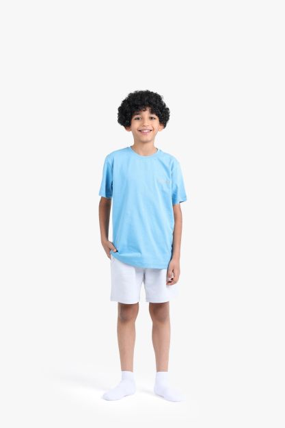Boys Strong Graphic Print T-Shirt with White Shorts Set