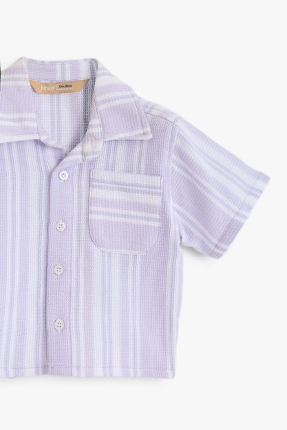 Baby Boys Striped Short Sleeve Shirt & Shorts Set 1