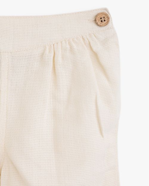 Baby Textured Shorts with Button Detail 1