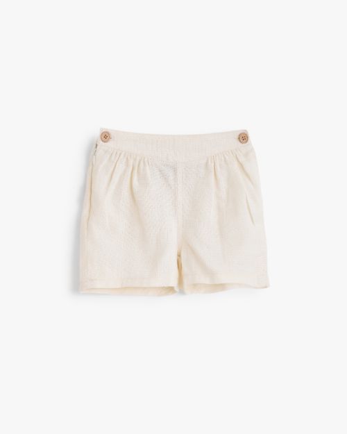 Baby Textured Shorts with Button Detail 1