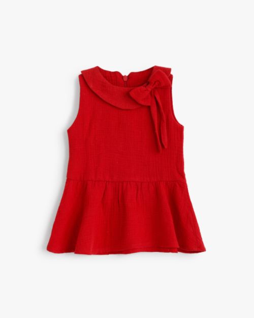 Baby Cotton Dress – Bow Detail