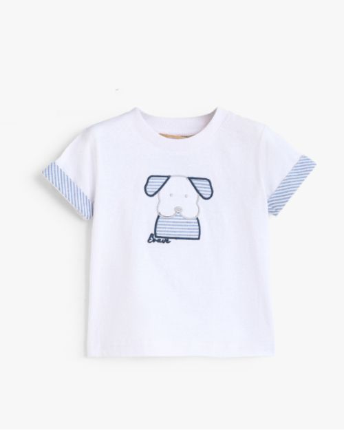 Baby Cotton Top – Puppy Print