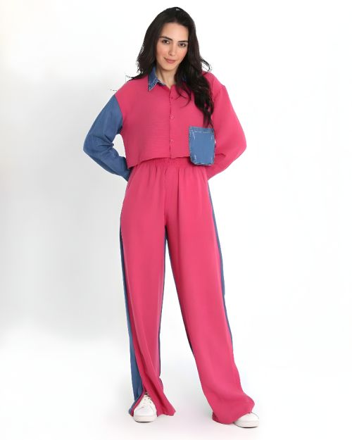 Women’s Jean-tastic Two-Piece Suit with Denim Accents