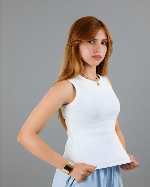 Plein De Vie crew neck sleeveless top