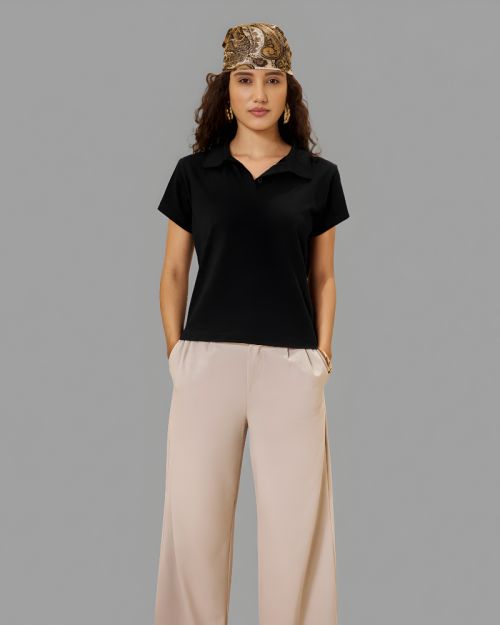 Basic Cotton polo t-shirt For Women