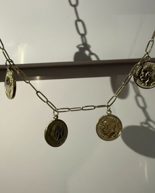 Gold coin necklace