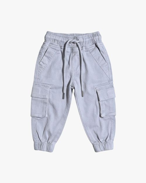 Boys' Cargo Joggers — Light Gray