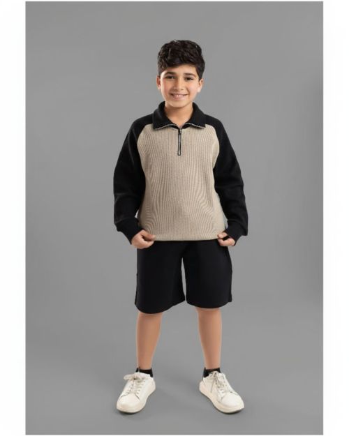 سويت شيرت بربع سوسته مع نسيج مميز