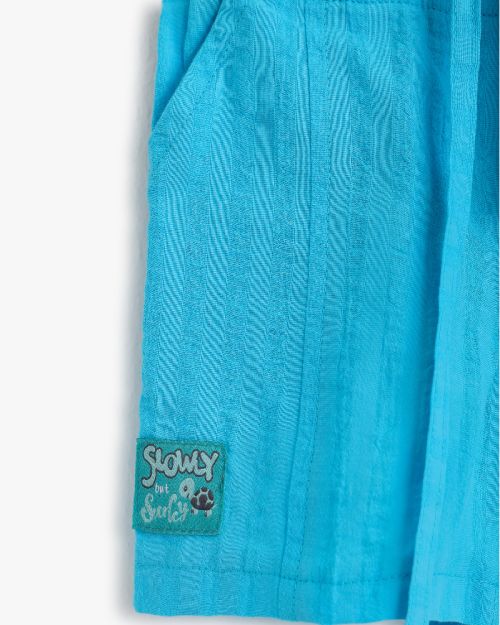 Textured Drawstring Summer Shorts