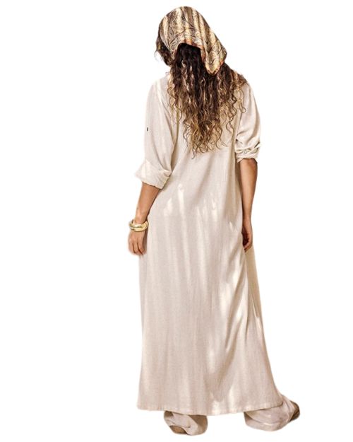 Beige Washed Linen 3-Piece Set For Women