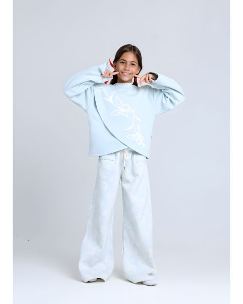 بيجامة مطبوعة بأكمام طويلة للبنات من جونيور