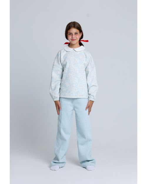 بيجامة مطبوعة بأكمام طويلة للبنات من جونيور