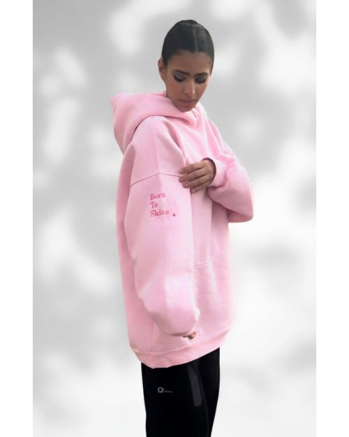  Hoodie Pink with rose logo