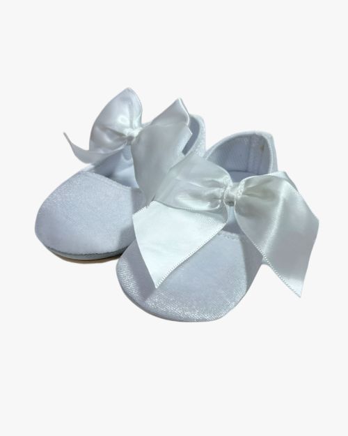 Baby Girls' White Bow Mary Janes — Pre-Walker
