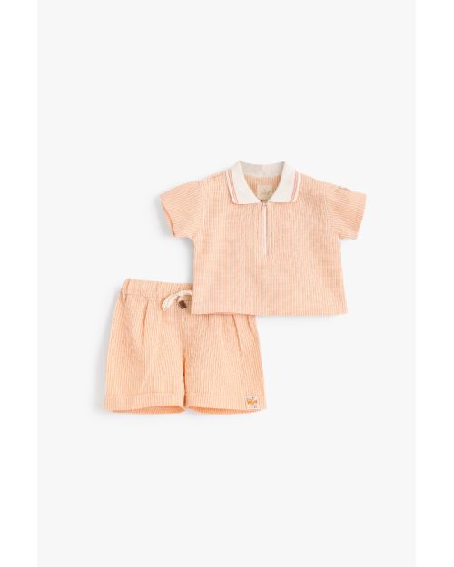 Baby Boys Striped Polo Shirt & Shorts Set 1