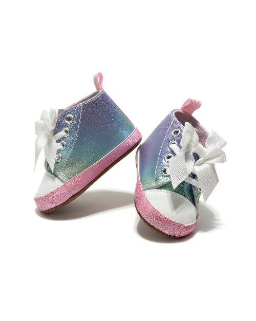 Baby Glitter Bow High-Top Sneakers