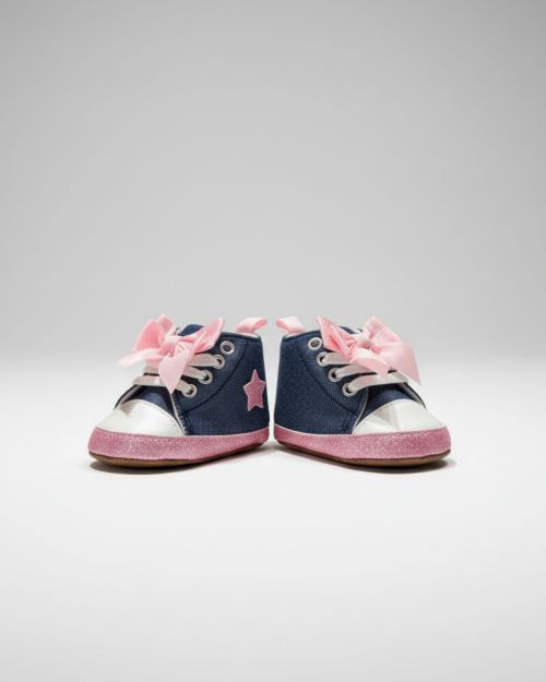 Baby Glitter Bow High-Top Sneakers