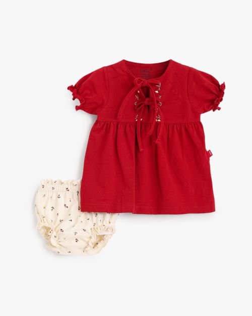 Baby Girl Cotton Floral Top With Shorts Set