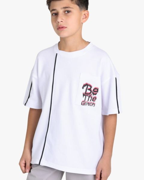 Boys Cotton Graphic T Shirt With Pocket Detail