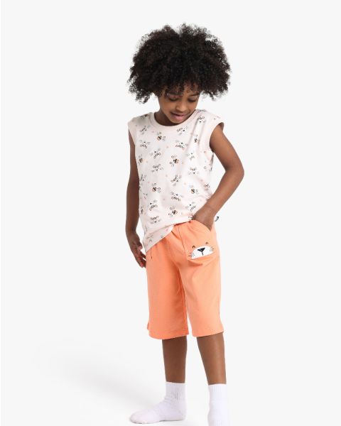 Printed Sleeveless Top With Capri Pants Set