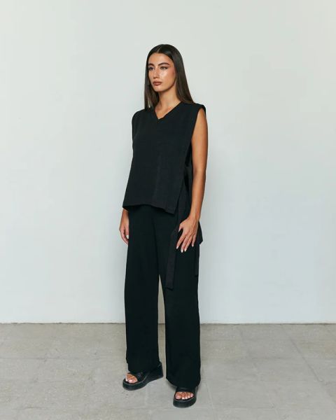 short Side tie overlay top 