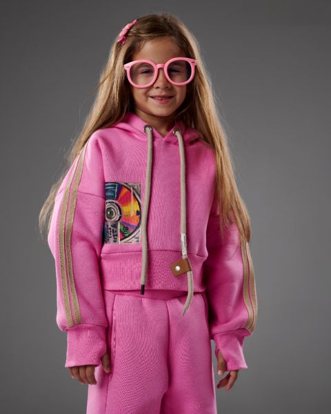 Girls Color Art Hoodie & Wide Pants Set