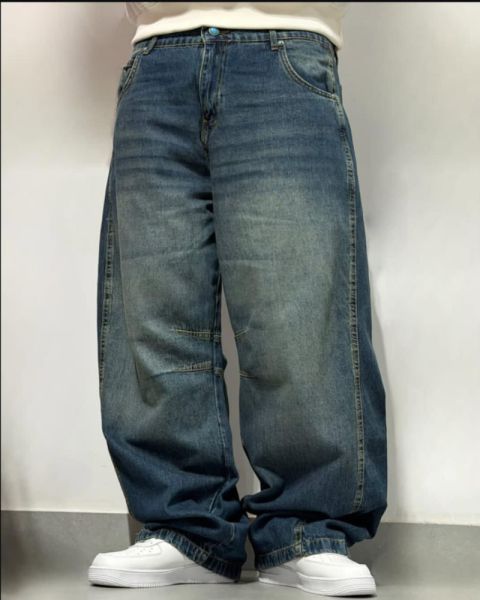 Blue Washed Baggy Jeans