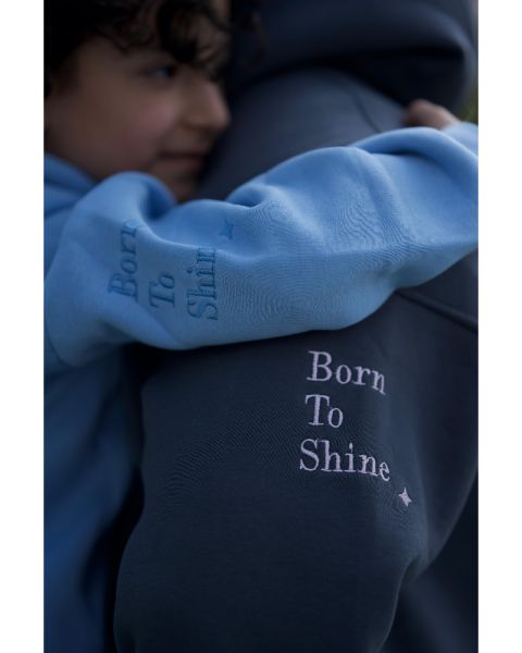 Kids hoodie set Blue with blue logo